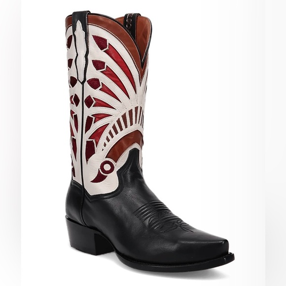 Dan Post Ronan Snip Toe Men’s Black Leather Boot 9EW New With Box & Tags - Picture 1 of 13